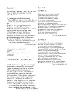 September 10 THE LOVER COMPARETH HIS STATE TO A SHIP IN