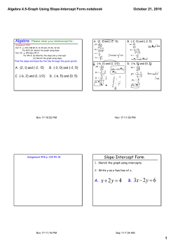Algebra 4.5-Graph Using Slope