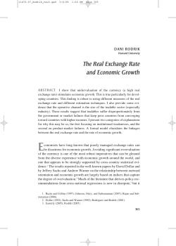 The Real Exchange Rate and Economic Growth