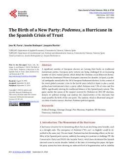 The Birth of a New Party: Podemos, a Hurricane