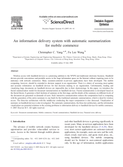 An information delivery system with automatic summarization for