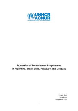 Evaluation of Resettlement Programmes in Argentina, Brazil, Chile