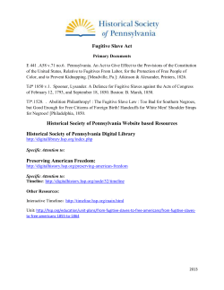 Fugitive Slave Act Historical Society of Pennsylvania Website based