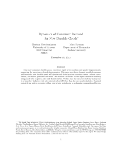 Dynamics of Consumer Demand for New Durable Goods - U