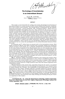The Ecology of Invertebrates in an Intermittent Stream`