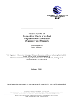 Competitive Effects of Vertical Integration with