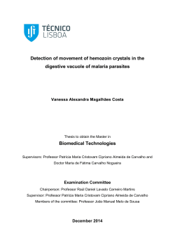 Detection of movement of hemozoin crystals in the digestive vacuole