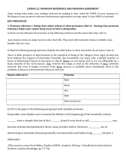 pronoun reference and pronoun