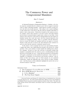 The Commerce Power and Congressional Mandates