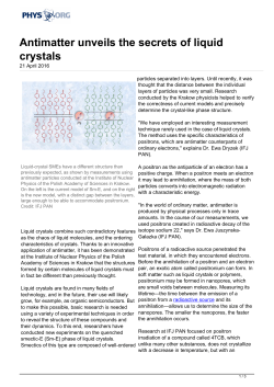 Antimatter unveils the secrets of liquid crystals