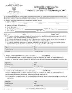 Tennessee Voting Restoration Application