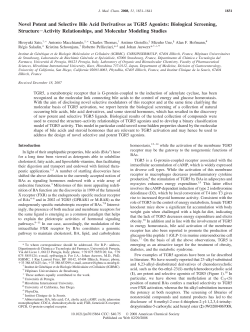 Novel Potent and Selective Bile Acid Derivatives as TGR5 Agonists