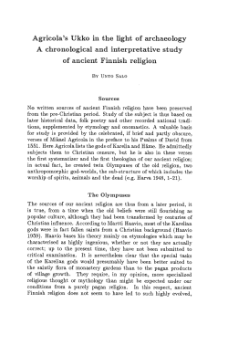 Agricola`s Ukko in the light of archaeology A chronological and