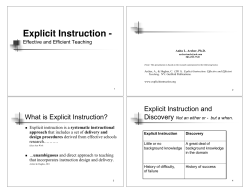 Explicit Instruction