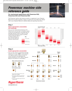 Powermax&reg; machine-side reference guide
