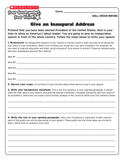 Give an Inaugural Address