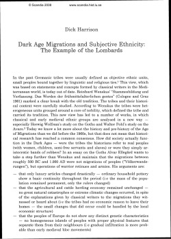 Dark Age Migrations and Subjective Ethnicity: The Example of the