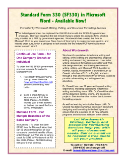 Standard Form 330 (SF330) in Microsoft Word
