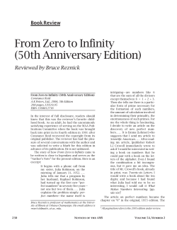 From Zero to Infinity - American Mathematical Society