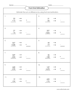 Front-End Estimation 22 +13 51