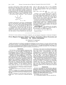 Proton Magnetic Resonance Studies on Purines, Pyrimidines