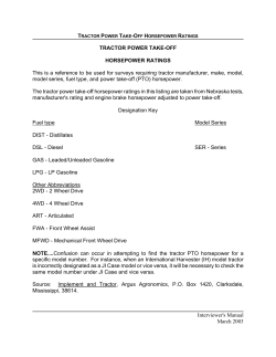 Tractor Power Take-Off Horsepower Ratings