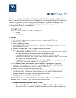 MSW Resume Guide