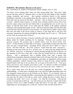 SERMON: “BE-attitudes: Blessed are the meek.”