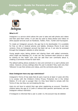 Instagram &ndash; Guide for Parents and Carers