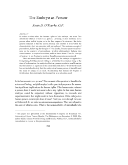 The Embryo as a Human Person - University Faculty for Life