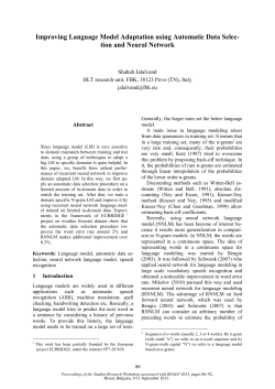 Improving Language Model Adaptation using Automatic Data