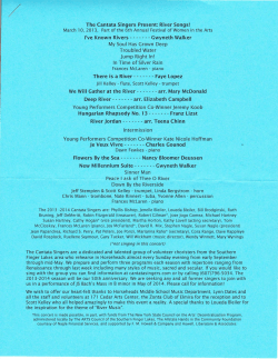 The Cantata Singers Present: River Songs! I`ve Known Rivers
