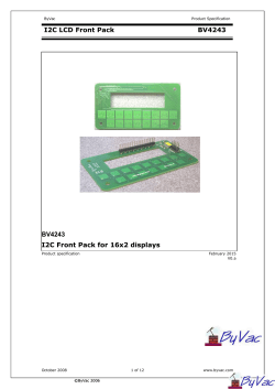 I2C LCD Front Pack BV4243 BV4243 I2C Front Pack for 16x2 displays