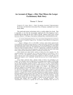 An Account of Mapp v. Ohio That Misses the Larger Exclusionary