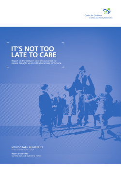 It`s Not Too Late To Care - 2008 (Monograph 17)