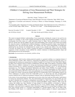 Children`s Conceptions of Area Measurement and
