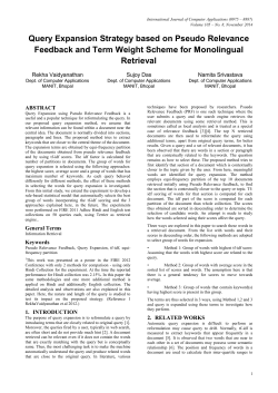 Query Expansion Strategy based on Pseudo Relevance Feedback