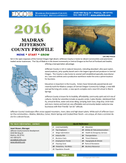 MADRAS JEFFERSON COUNTY PROFILE