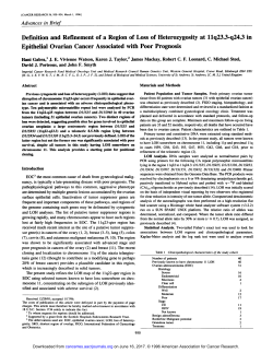 Definition and Refinement of a Region of Loss of Heterozygosity at