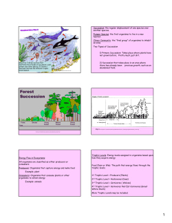 Succession: the regular displacement of one species over another