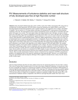 PIV Measurements of turbulence statistics and