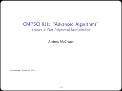CMPSCI 611: ``Advanced Algorithms"