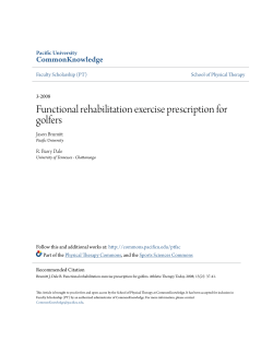 Functional rehabilitation exercise prescription for golfers