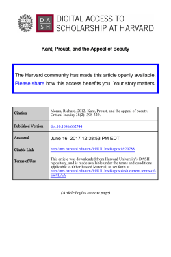 Kant, Proust, and the Appeal of Beauty