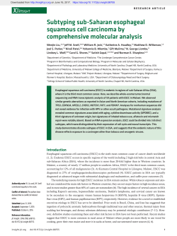 Subtyping sub-Saharan esophageal squamous cell carcinoma by