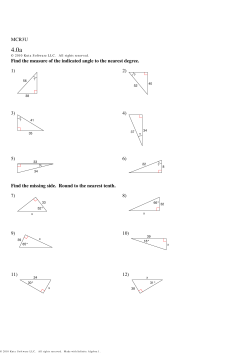 MCR3U Find the measure of the indicated angle to the nearest