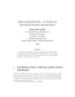 circumscription|a form of nonmonotonic reasoning