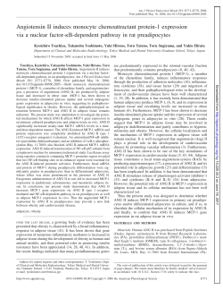 Angiotensin II induces monocyte chemoattractant protein