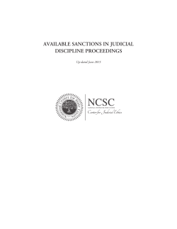 AVAILABLE SANCTIONS IN JUDICIAL DISCIPLINE PROCEEDINGS