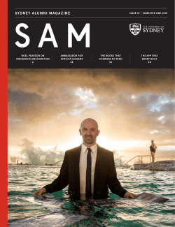 SAM April 2015 - The University of Sydney